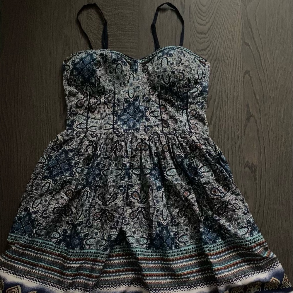 American Rag Cie Blue Bohemian bustier dress